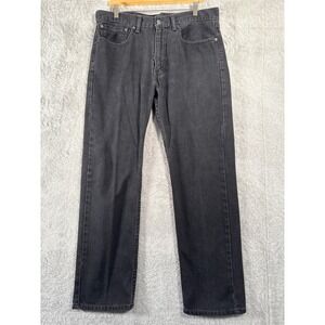 Levi's 505 Regular Fit Black Jeans Men's W34 L30 Classic Denim Pants Chore‎ Barn